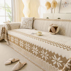 Thick Jacquard Couch Cover for Sectional Sofas, Cozy Washable Sofa Cover Throw Blanket
