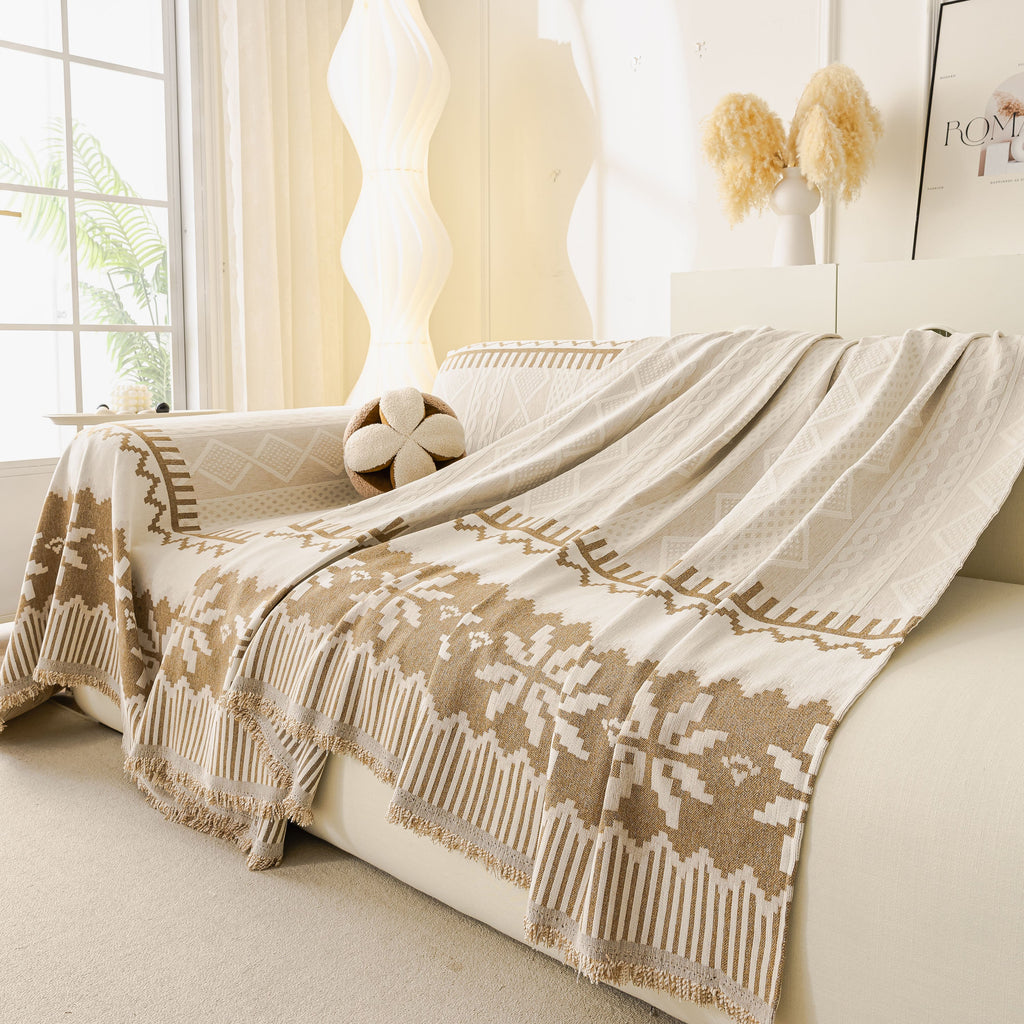 Thick Jacquard Couch Cover for Sectional Sofas, Cozy Washable Sofa Cover Throw Blanket