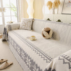 Thick Jacquard Couch Cover for Sectional Sofas, Cozy Washable Sofa Cover Throw Blanket