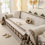 Thick Jacquard Couch Cover for Sectional Sofas, Cozy Washable Sofa Cover Throw Blanket