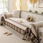 Thick Jacquard Couch Cover for Sectional Sofas, Cozy Washable Sofa Cover Throw Blanket