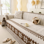 Thick Jacquard Couch Cover for Sectional Sofas, Cozy Washable Sofa Cover Throw Blanket