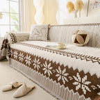 Thick Jacquard Couch Cover for Sectional Sofas, Cozy Washable Sofa Cover Throw Blanket