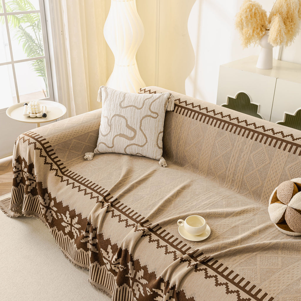 Thick Jacquard Couch Cover for Sectional Sofas, Cozy Washable Sofa Cover Throw Blanket