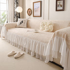 French Chic Style Ruffle Floral Cover Throws for Sofas, Decorative Couch Covers