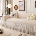 French Chic Style Ruffle Floral Cover Throws for Sofas, Decorative Couch Covers
