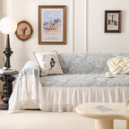 French Chic Style Ruffle Floral Cover Throws for Sofas, Decorative Couch Covers