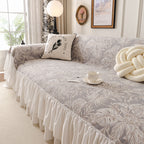 French Chic Style Ruffle Floral Cover Throws for Sofas, Decorative Couch Covers