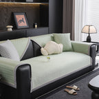 Houndstooth Ice Silk Breathable Sofa Cover, Modern Non-Slip Summer Couch Protector
