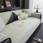 Houndstooth Ice Silk Breathable Sofa Cover, Modern Non-Slip Summer Couch Protector