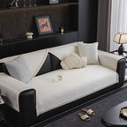 Houndstooth Ice Silk Breathable Sofa Cover, Modern Non-Slip Summer Couch Protector