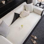 Houndstooth Ice Silk Breathable Sofa Cover, Modern Non-Slip Summer Couch Protector