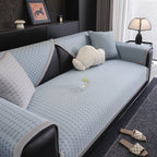 Houndstooth Ice Silk Breathable Sofa Cover, Modern Non-Slip Summer Couch Protector