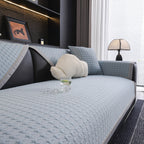 Houndstooth Ice Silk Breathable Sofa Cover, Modern Non-Slip Summer Couch Protector