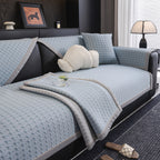 Houndstooth Ice Silk Breathable Sofa Cover, Modern Non-Slip Summer Couch Protector