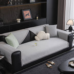 Houndstooth Ice Silk Breathable Sofa Cover, Modern Non-Slip Summer Couch Protector