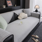Houndstooth Ice Silk Breathable Sofa Cover, Modern Non-Slip Summer Couch Protector