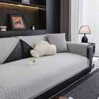 Houndstooth Ice Silk Breathable Sofa Cover, Modern Non-Slip Summer Couch Protector