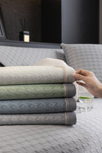 Houndstooth Ice Silk Breathable Sofa Cover, Modern Non-Slip Summer Couch Protector