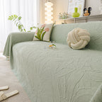 Durable Cooling Couch Cover for Dogs Textured Chic Leaf Summer Throw Cover Blanket