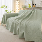Durable Cooling Couch Cover for Dogs Textured Chic Leaf Summer Throw Cover Blanket