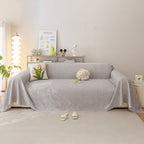 Durable Cooling Couch Cover for Dogs Textured Chic Leaf Summer Throw Cover Blanket