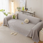 Durable Cooling Couch Cover for Dogs Textured Chic Leaf Summer Throw Cover Blanket