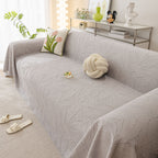 Durable Cooling Couch Cover for Dogs Textured Chic Leaf Summer Throw Cover Blanket