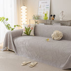 Durable Cooling Couch Cover for Dogs Textured Chic Leaf Summer Throw Cover Blanket