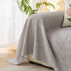 Durable Cooling Couch Cover for Dogs Textured Chic Leaf Summer Throw Cover Blanket