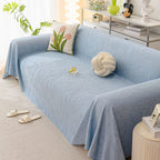 Durable Cooling Couch Cover for Dogs Textured Chic Leaf Summer Throw Cover Blanket
