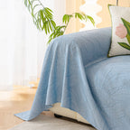 Durable Cooling Couch Cover for Dogs Textured Chic Leaf Summer Throw Cover Blanket