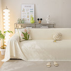 Durable Cooling Couch Cover for Dogs Textured Chic Leaf Summer Throw Cover Blanket