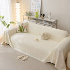 Durable Cooling Couch Cover for Dogs Textured Chic Leaf Summer Throw Cover Blanket