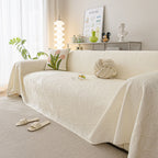 Durable Cooling Couch Cover for Dogs Textured Chic Leaf Summer Throw Cover Blanket
