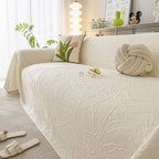 Durable Cooling Couch Cover for Dogs Textured Chic Leaf Summer Throw Cover Blanket