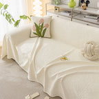 Durable Cooling Couch Cover for Dogs Textured Chic Leaf Summer Throw Cover Blanket