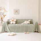 Modern 3D Water Ripple Sofa Cover, Non-Shedding Cream Style Furniture Protector Throw