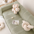 Modern 3D Water Ripple Sofa Cover, Non-Shedding Cream Style Furniture Protector Throw