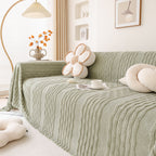 Modern 3D Water Ripple Sofa Cover, Non-Shedding Cream Style Furniture Protector Throw