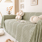 Modern 3D Water Ripple Sofa Cover, Non-Shedding Cream Style Furniture Protector Throw