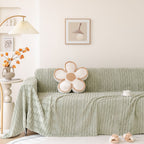 Modern 3D Water Ripple Sofa Cover, Non-Shedding Cream Style Furniture Protector Throw