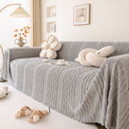 Modern 3D Water Ripple Sofa Cover, Non-Shedding Cream Style Furniture Protector Throw
