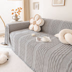 Modern 3D Water Ripple Sofa Cover, Non-Shedding Cream Style Furniture Protector Throw