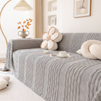 Modern 3D Water Ripple Sofa Cover, Non-Shedding Cream Style Furniture Protector Throw