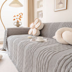 Modern 3D Water Ripple Sofa Cover, Non-Shedding Cream Style Furniture Protector Throw