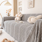 Modern 3D Water Ripple Sofa Cover, Non-Shedding Cream Style Furniture Protector Throw