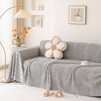 Modern 3D Water Ripple Sofa Cover, Non-Shedding Cream Style Furniture Protector Throw
