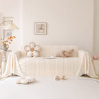 Modern 3D Water Ripple Sofa Cover, Non-Shedding Cream Style Furniture Protector Throw