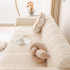 Modern 3D Water Ripple Sofa Cover, Non-Shedding Cream Style Furniture Protector Throw